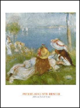 【アートポスター】川岸から海を臨む少女たち (40cm×50cm) -ルノアール- おしゃれインテリアに