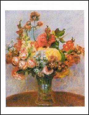 【アートポスター】 花瓶の花 (24cm×30cm) -ルノアール-