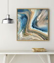 【Ocllo Mason UV80%カット プレミアム木製額装アートポスター】BLUE AGATE GEODE(630×630×24mm) -おしゃれインテリア...