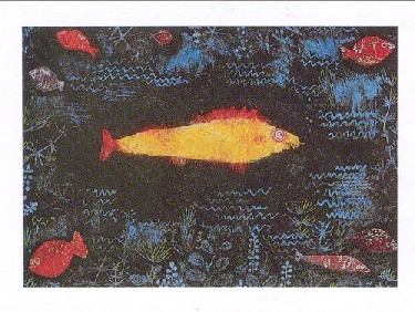 【アートポスター】金色の魚(40cm×50cm) -クレー- おしゃれインテリアに