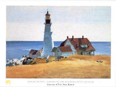 【エドワード・ホッパー絵画アートポスター】ポートランドの灯台(60cm×80cm)