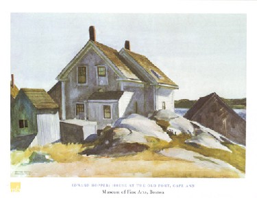 【エドワード・ホッパー アートポスター　おしゃれインテリア】House at the Old Fort, Cape Ann(600×800mm)