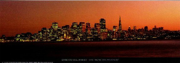 【アートポスター】サンフランシスコの日没(33cm×95cm)