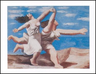 【アートポスター】海辺をかける二人の女 (60cm×80cm) -ピカソ- おしゃれインテリアに 1