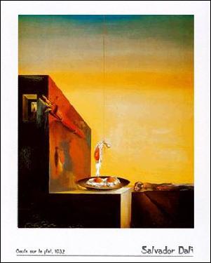 【アートポスター】皿の上の卵 (60cm×80cm) -ダリ- おしゃれインテリアに