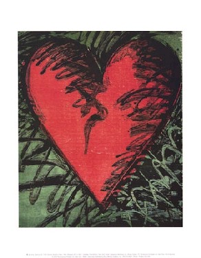 【アートポスター】Rancho Woodcut Heart (281mmx358mm) -ジム・ダイン-