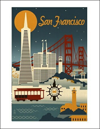【アートポスター】San Francisco (281×358mm) -おしゃれインテリアに-
