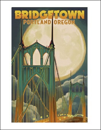 【アートポスター】Bridgetown Portland (281×358mm) -おしゃれインテリアに-