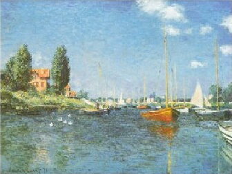 クロード・モネ アートポスター 『アルジャントゥイユの赤いボート』(50cm×70cm) -おしゃれインテリア..