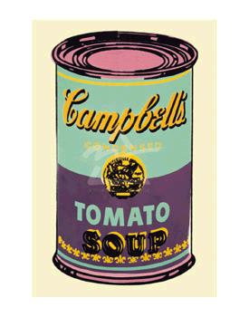 キャンベルスープ缶 1965年(緑と紫)(281×358mm) -おしゃれインテリアに-