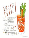 【マルセラ・クリーベル アートポスター】ブラディ・メアリー(305×406mm) -おしゃれインテリアに- 食・フード・イラスト/キッチン・ダイニング・酒
