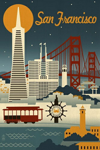 【アートポスター】SAN FRANCISCO (406mm×610mm) -おしゃれインテリアに-（余白カット済ポスター）