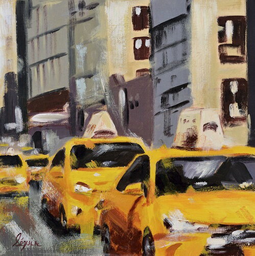 【アートポスター】NEW YORK TAXI 6(510mm×510mm) -おしゃれインテリアに-（余白カット済ポスター）