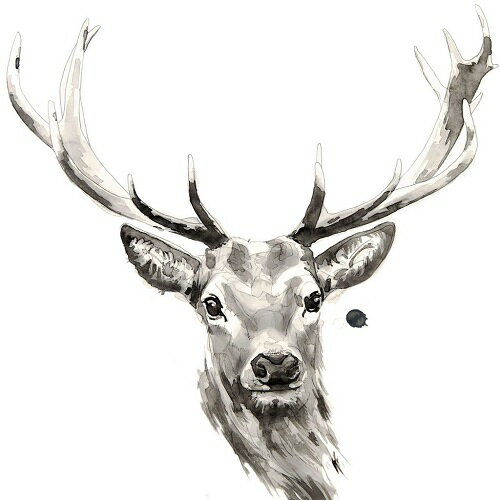 【Philippe Debongnie アートポスター】ELK(406×406mm) -おしゃれインテリアに-　ヘラジカ・動物