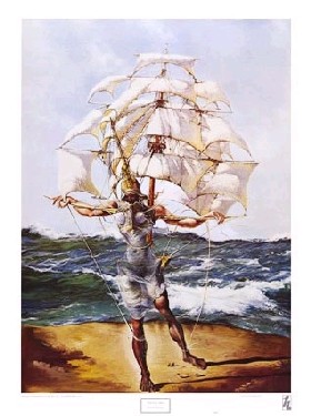 【アートポスター】船(500×700mm) -ダリ- おしゃれインテリアに