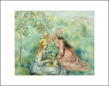 草原で花を摘む少女たち【281mm×358mm】