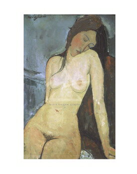 アメデオ・モディリアーニ | 絵画アートポスター | 腰かける裸婦 1917年(281×358mm)