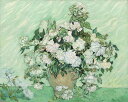 【高品質ジクレープリント・マットペーパー】ヴィンセント・ヴァン・ゴッホ アートポスター「VASE WITH PINK ROSES, 1890(花瓶とピンクのバラ1890年)」(508×635mm) - おしゃれインテリアに -