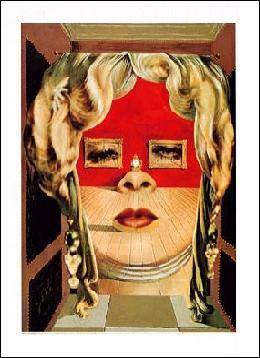 【アートポスター】 アパルトマンのように利用できるメエ・ウエストの顔(24cm×30cm) -ダリ- おしゃれイ..