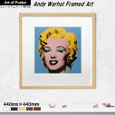 【アンディ・ウォーホル 木製額装アートポスター(マット付)】マリリン・モンロー・ブルー(Shot Blue Marilyn ,1964)(440×440×15m...