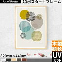 【北欧style | ELOISE RENOUF UV80%カット 本格派プレミアム木製額装アートポスター A3サイズ】Sort of Circles (320...