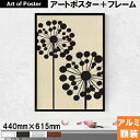 【北欧style | LOVELY POSTERS 額付| Black Dandelion アルミ製額装アートポスター A2サイズ】(440×615×7.5mm...