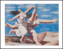 【アートポスター】海辺をかける二人の女 (24cm×30cm) -ピカソ- おしゃれインテリアに