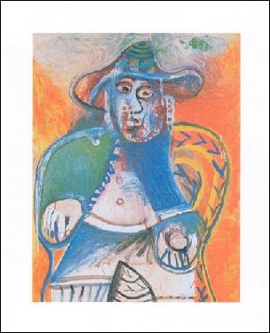 【アートポスター】ムージャンの座る老人1970年 (40cm×50cm) -ピカソ- おしゃれインテリアに