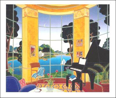 【トーマス・マックナイト 絵画 アートポスター】黄色の音楽室(610×762mm) - おしゃれインテリアに -