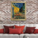 【ヴィンセント・ヴァン・ゴッホ|名画 額装品 | 特殊ゲル加工】『夜のカフェテラス』 (W590×H740mm) - おしゃれインテリアに - ポスター | フ...