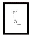 【パブロ・ピカソ額装絵画アートポスター】フクロウ(340×460×15mm) - おしゃれインテリアに -
