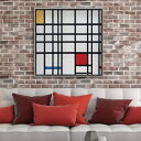 【ピエト・モンドリアン|名画 額装品 | 特殊ゲル加工】『コンポジション イエロー、ブルー&レッド』 (W735×H735mm) - おしゃれインテリアに - ...