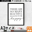 【北欧style | LOVELY POSTERS 額付『There are so many reasons to be happy』 アルミ製額装アートポスタ...