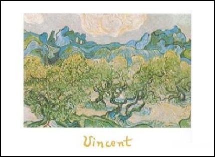 【アートポスター】オリーブのある山の景色 (50cm×70cm) -ゴッホ- おしゃれインテリアに