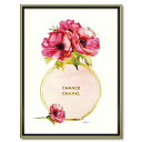 オマージュキャンバスアート / Lサイズ『ゴールドパフュームポピー』 (H835×W635mm) 【 オマージュモチーフ:CHANEL / シャネル 】