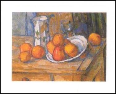 【アートポスター】やかんとグラスと皿のフルーツ (40cm×50cm) -セザンヌ-