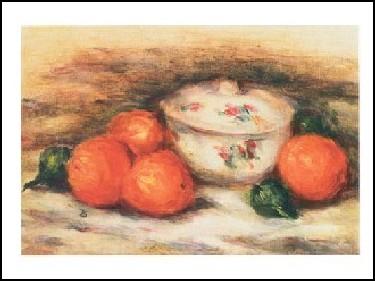 【アートポスター】静物　蓋付き皿とオレンジ (60cm×80cm) -ルノアール- おしゃれインテリアに