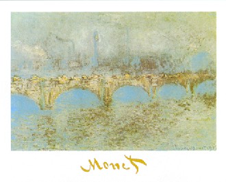 【アートポスター】ワーテルロー橋 (24cm×30cm) -モネ- おしゃれインテリアに