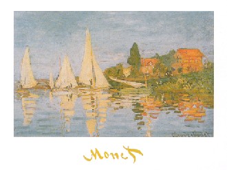 【アートポスター】アルジャントゥイユのボート (24cm×30cm) -モネ- おしゃれインテリアに