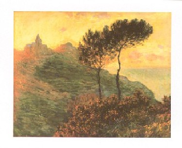 【アートポスター】ヴァレンジヴィユの教会　1882年 (60cm×80cm) -モネ- おしゃれインテリアに