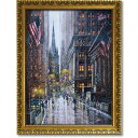 街/風景 額縁付き 絵画 アートフレーム | ギィ デサップ 『ウォール ストリート』 (W545×H700mm) | 特殊ゲル加工 | インテリア 壁掛け 額...