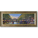 街/風景 額縁付き 絵画 アートフレーム | ギィ デサップ 『オペラ通り』 (W1050×H440mm) | 特殊ゲル加工 | インテリア 壁掛け 額入り 額...