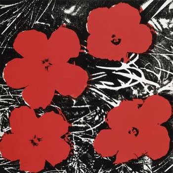 【アンディ・ウォーホル flowers アートポスター】花（赤）1964年(406×406mm) -おしゃれインテリアに- (余白カット済みポスター)