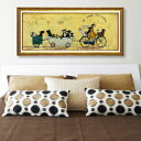 絵画 サムトフト『いぬタクシー』 (W945×H430mm) | 特殊ゲル加工 | インテリア 壁掛け 絵 飾る 風景 額入り おしゃれ リビング 玄関 寝室 ...
