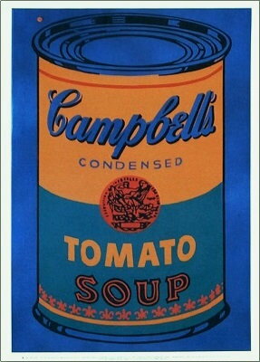 【アートポスター】Colored Campbell's Soup Can, 1965 (blue & orange)(560×812mm) -ウォーホル- おしゃれインテリアに