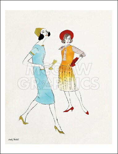 【アンディ・ウォーホル アートポスター】UNTITLED (TWO FEMALE FASHION FIGURES), C. 1960(331×484mm)..