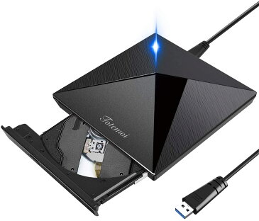【令和モデル】 DVDドライブ CDドライブ usb ポータブルドライブ USB3.0 外付け CD/DVD プレイヤー CD/DVDドライブ CD/DVD読取/書込DVD±RW CD-RW USB3.0/2.0 Window/Mac OS/XP/Vista等対応 日本語取扱説明書付き