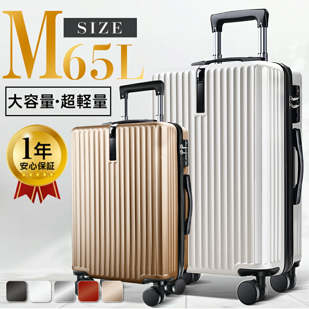 ＼75%OFF&クーポンで5,270円／ スーツケース Mサイズ 静音 フレームタイプ 超軽量 キャリーケース キャリーバッグ 360度回転ダイヤ 格安 軽量 TSAロック 送料無料 旅行支援 旅行 国内旅 海外旅 ビジネス 出張 4日 5日 最大2年保証 H-8012LGX-24 m 65Lのサムネイル