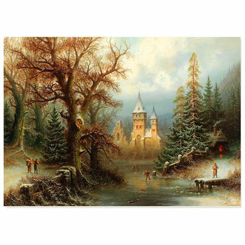 D-Toys・ディートイズパズル 75697-BR01 Albert Bredow : Romantic Winter Landscape with Iceskaters by a Castle 1000ピース 47×68cm