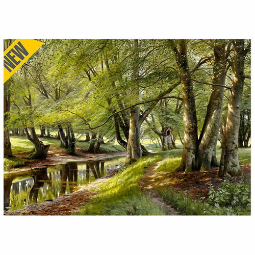 D-Toys ディートイズパズル 77417-MO02 Peder M rk M nsted : A Summer Day in the Forest with Deer in the Background 1000ピース 47×68cm